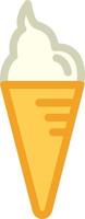 Vanilla ice cream in cone, illustration, vector on a white background.