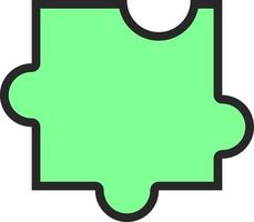 Green jigsaw piece of puzzle, illustration, on a white background. vector