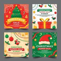 Christmas Sale Social Media Post Collection vector