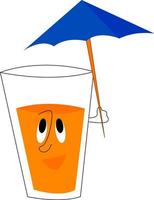 A glass of orange juice, vector or color illustration.