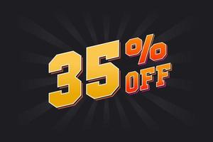 35 Percent off Special Discount Offer. 35 off Sale of advertising campaign vector graphics.