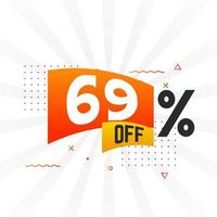 69 Percent off Special Discount Offer. 69 off Sale of advertising campaign vector graphics.