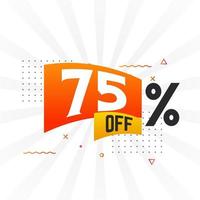 75 Percent off Special Discount Offer. 75 off Sale of advertising campaign vector graphics.