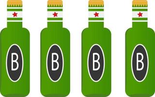 botella de cerveza, ilustración, vector sobre fondo blanco.