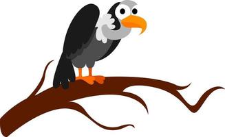 Vulture, illustration, vector on white background.