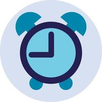 Blue alarm clock, illustration, vector on a white background.