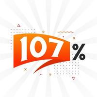 107 discount marketing banner promotion. 107 percent sales promotional design. vector