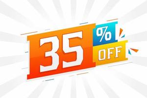 35 Percent off 3D Special promotional campaign design. 35 of 3D Discount Offer for Sale and marketing. vector