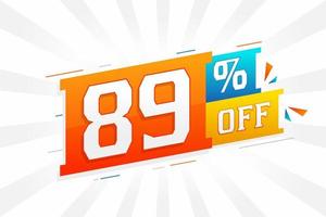 89 Percent off 3D Special promotional campaign design. 89 of 3D Discount Offer for Sale and marketing. vector