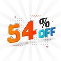 54 por ciento de descuento en el diseño de campañas promocionales especiales en 3d. 54 de oferta de descuento 3d para venta y marketing. vector