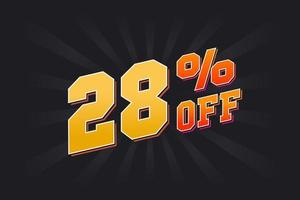 28 Percent off Special Discount Offer. 28 off Sale of advertising campaign vector graphics.