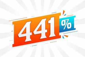 441 promoción de banner de marketing de descuento. 441 por ciento de diseño promocional de ventas. vector