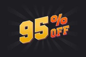 95 Percent off Special Discount Offer. 95 off Sale of advertising campaign vector graphics.