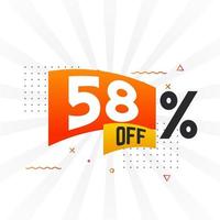 58 Percent off Special Discount Offer. 58 off Sale of advertising campaign vector graphics.