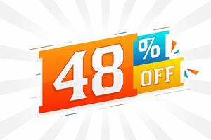 48 por ciento de descuento en el diseño de campañas promocionales especiales en 3d. 48 de oferta de descuento 3d para venta y marketing. vector