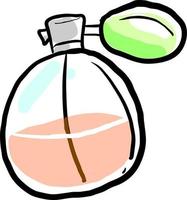 Bottle of perfume, illustration, vector on white background.