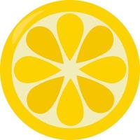 Slice of lemon, illustration, vector on white background.