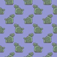 Baby cactus , seamless pattern on a dark purple background. vector