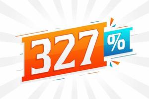 327 discount marketing banner promotion. 327 percent sales promotional design. vector