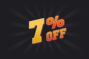 7 Percent off Special Discount Offer. 7 off Sale of advertising campaign vector graphics.