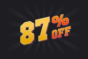 87 Percent off Special Discount Offer. 87 off Sale of advertising campaign vector graphics.