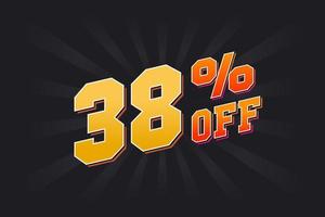 38 Percent off Special Discount Offer. 38 off Sale of advertising campaign vector graphics.