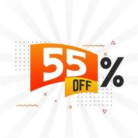 55 Percent off Special Discount Offer. 55 off Sale of advertising campaign vector graphics.