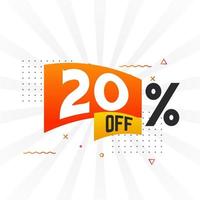 20 Percent off Special Discount Offer. 20 off Sale of advertising campaign vector graphics.