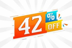 42 Percent off 3D Special promotional campaign design. 42 of 3D Discount Offer for Sale and marketing. vector