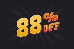 88 Percent off Special Discount Offer. 88 off Sale of advertising campaign vector graphics.