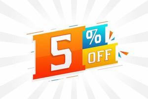 5 Percent off 3D Special promotional campaign design. 5 of 3D Discount Offer for Sale and marketing. vector