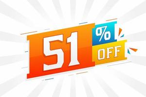 51 Percent off 3D Special promotional campaign design. 51 of 3D Discount Offer for Sale and marketing. vector