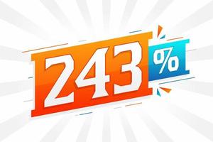 243 discount marketing banner promotion. 243 percent sales promotional design. vector