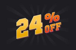 24 Percent off Special Discount Offer. 24 off Sale of advertising campaign vector graphics.