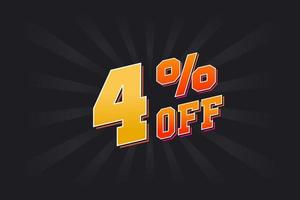 4 Percent off Special Discount Offer. 4 off Sale of advertising campaign vector graphics.