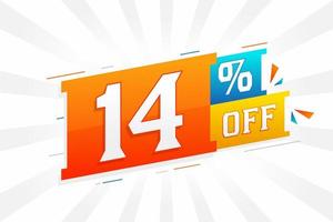 14 Percent off 3D Special promotional campaign design. 14 of 3D Discount Offer for Sale and marketing. vector