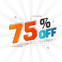 75 Percent off 3D Special promotional campaign design. 75 of 3D Discount Offer for Sale and marketing. vector