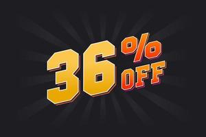 36 Percent off Special Discount Offer. 36 off Sale of advertising campaign vector graphics.