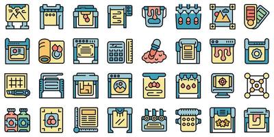 Plotter icons set vector flat