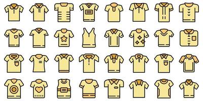 iconos de camiseta conjunto vector plano