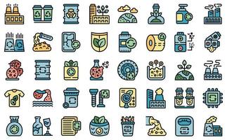 Chemical recycling icons set vector flat