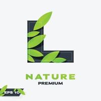 Alphabet L Nature Leaves Logo vector