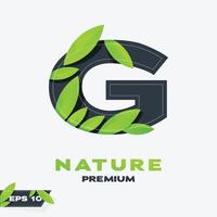 Alphabet G Nature Leaves Logo vector