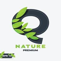 Alphabet Q Nature Leaves Logo vector