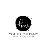 Initial BW beauty monogram and elegant logo design, handwriting logo of initial signature, wedding, fashion, floral and botanical with creative template. vector