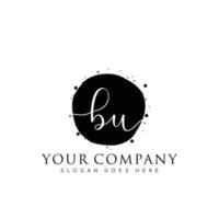 Initial BU beauty monogram and elegant logo design, handwriting logo of initial signature, wedding, fashion, floral and botanical with creative template. vector