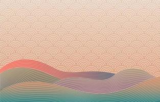 Japanese Lines and Waves Background vector