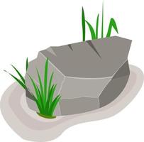 Big rock, illustration, vector on white background