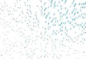 Light Blue, Green vector texture with musical notes.