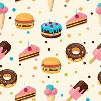 Dessert Elements Seamless Pattern vector